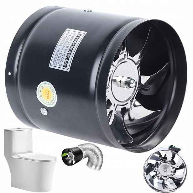 1-PÓLOVÝ Odtahový Ventilátor 150 MM 500 M3H 40 W 2800 Ot/min, Tichý