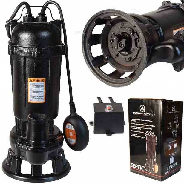 Čerpadlo na Špinavou vodu Septic 1100W Ponorné s Plovákem Drtič