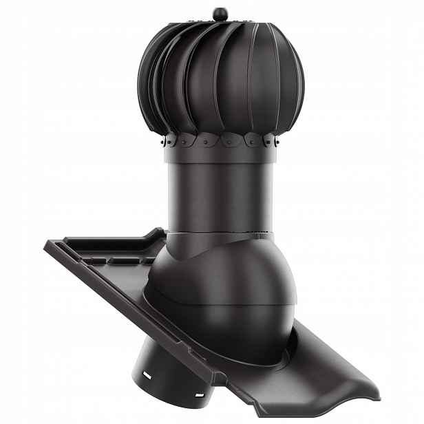 Rotační kulový Větrací komín , průměr 150 mm, Braas Rubín 9V, Teak