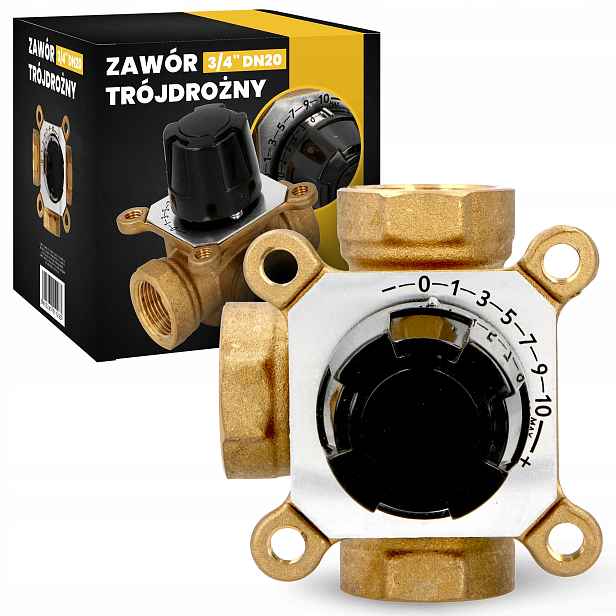 Směšovací ventil 3/4 DN20 Třícestný třícestný Podlahové topení W D2