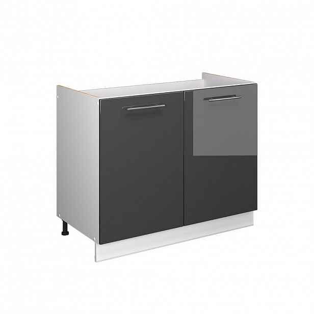 Vicco SKŘÍŇKA POD DŘEZ Fame-Line, Antracitový vysoký lesk/Bílá, 100 cm bez pracovní desky