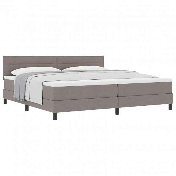 vidaXL Postel s boxspringem s polštářem Taupe 200 x 200 cm textil