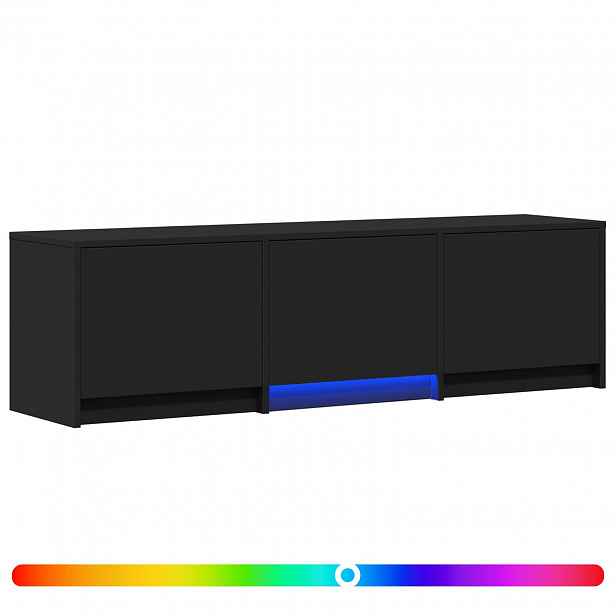 vidaXL TV skříň s LED 140 x 34 x 40 cm Černá Dřevěný materiál