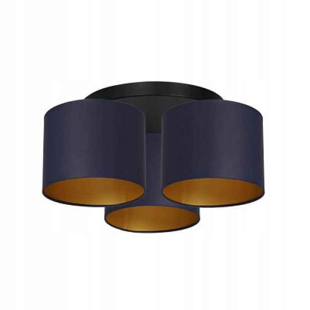 Luminex Arden Stropní svítidlo 3xE27 Černá Tmavě modrá/Zlatá Design