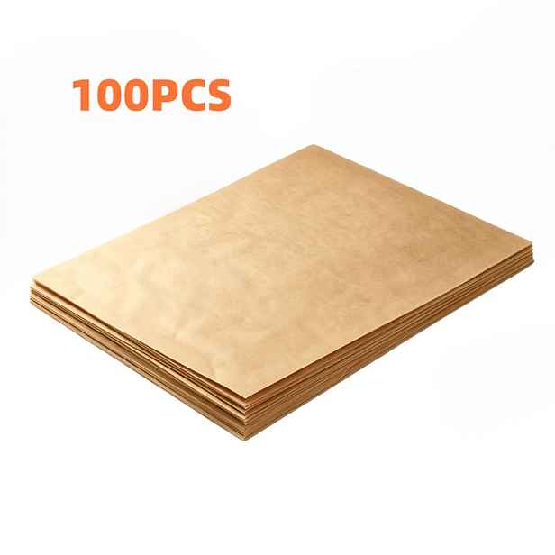 TEMU 100 ks Nebělených papírů na pečení - Nepřilnavé, předem nařezané na 12 x 16 palců (30 x 40 cm), vhodné pro pečení, vaření, grilování, fritézy,