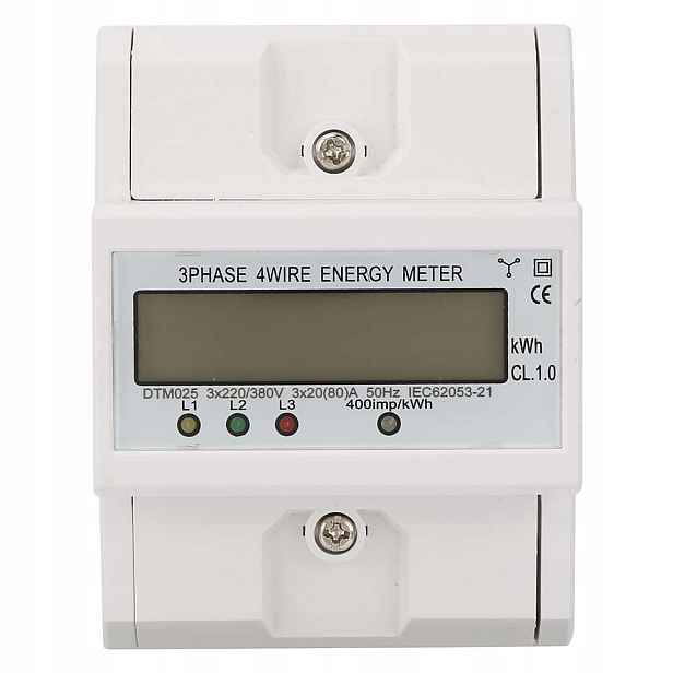 Třífázový měřič spotřeby energie 4P LCD 80A