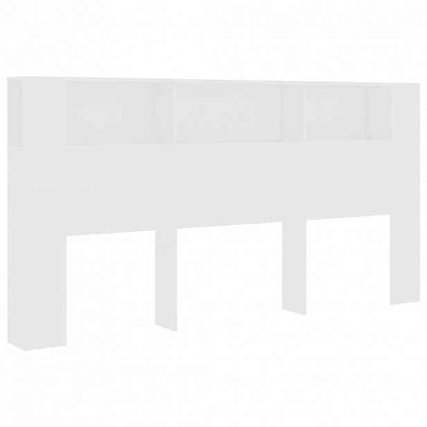 vidaXL Čelo postele s úložným prostorem bílé 200 x 18,5 x 104,5 cm