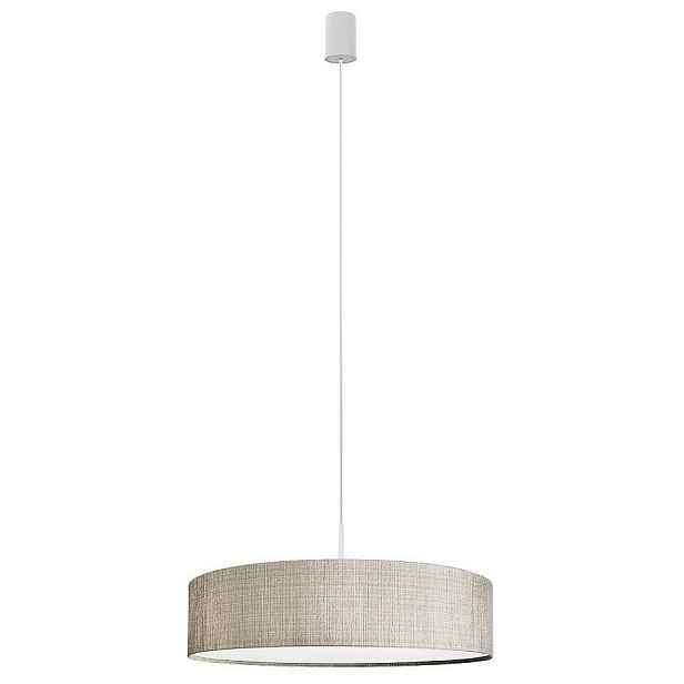 Závěsná lampa Turda Bílá Šedá Abažur 3xE27 50 cm Stropní Svítidlo Pokoj Dům