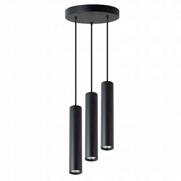 Závěsná Stropní Lampa Keon GU10 S Visící Trubicí, Černá