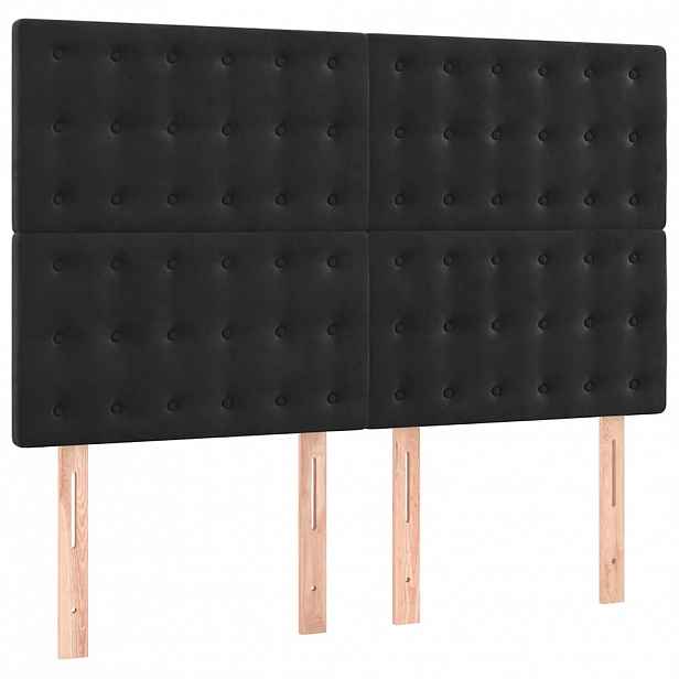 vidaXL Čelo postele černé 144x5x118/128 cm sametové