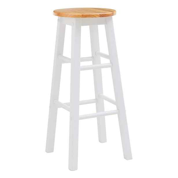 Bílá/v přírodní barvě barová stolička z kaučukového dřeva (výška sedáku 74 cm) Chester – Premier Housewares