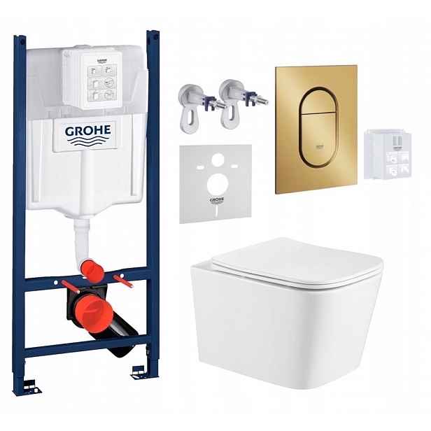 Grohe Rapid Sl s mísou Wc Imprese Alba a tlačítkem zlatá kartáčovaná barva