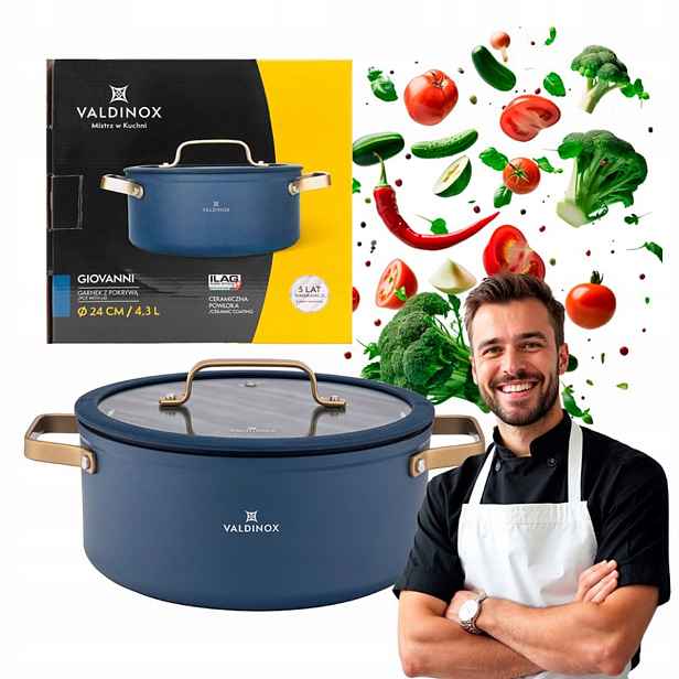 Hrnec indukční 24 cm plyn Premium nepřilnavá povrchová úprava Valdinox Giovanni 4,3 l