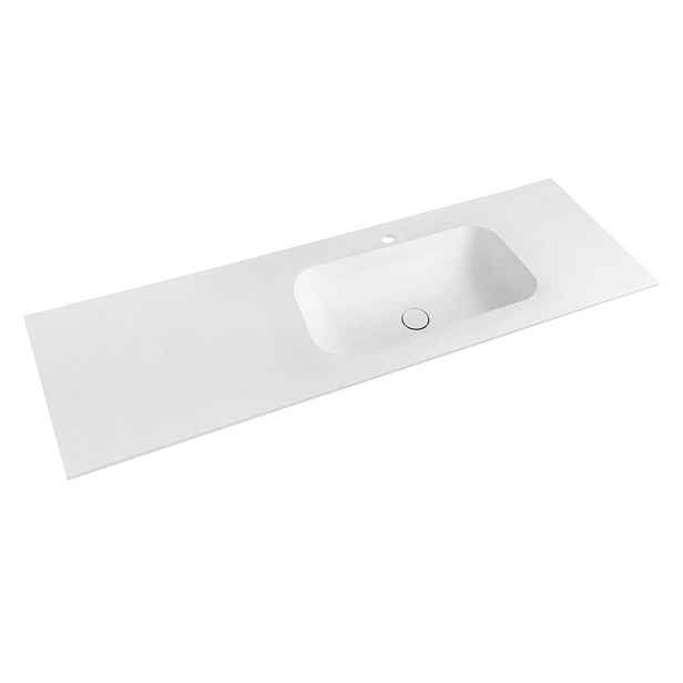 Sapho TREOS umyvadlo 146,6x51,3 cm (35+110), rockstone, pravé, bílá mat