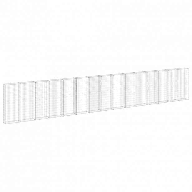 vidaXL Gabionová zeď s víky pozinkovaná ocel 900 x 30 x 150 cm