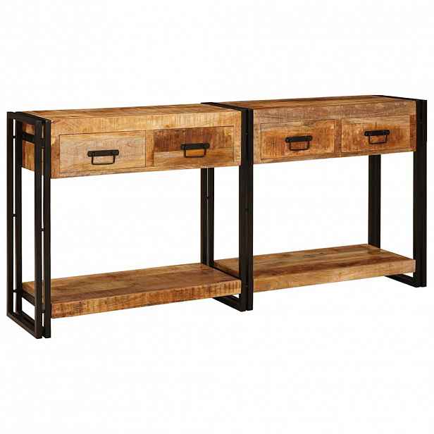 vidaXL Konzolové stolky 2 ks Hnědá 161 x 33 x 75 cm