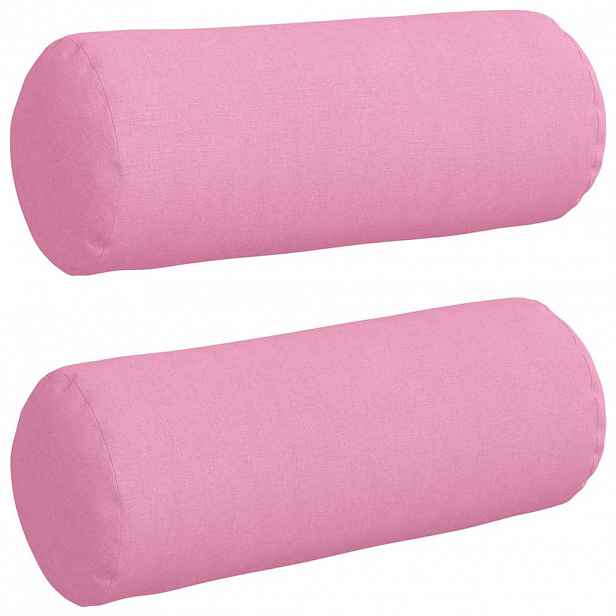 vidaXL Polštáře 2 ks textil Růžová Ø 15 x 40 cm