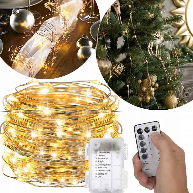 Záclona 300 Led Girlanda Lampičky 3 Metry Dálkové Ovládání