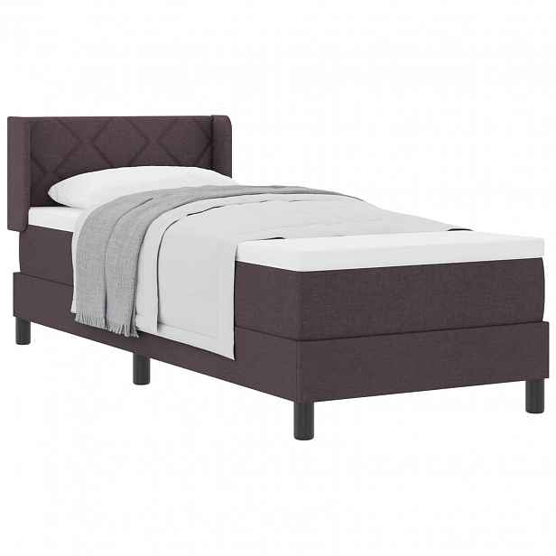vidaXL Postel s boxspringem s polštářem Tmavě hnědá 200 x 80 cm textil
