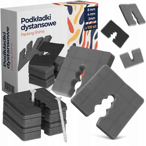 300x Distanční podložky 2-8 mm Dystanse Vyrovnávací klíny šroubů Okie 8W