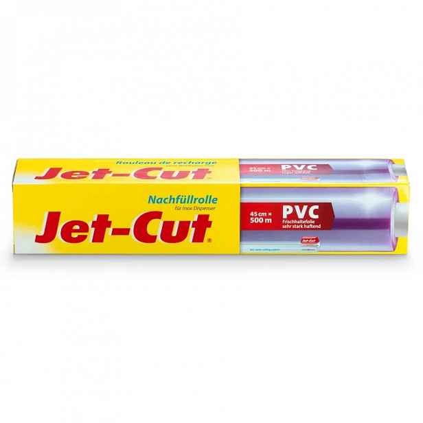 Jet-Cut Potravinářská fólie 45 cm 500 m Pvc rolka doplněk organizér Popis