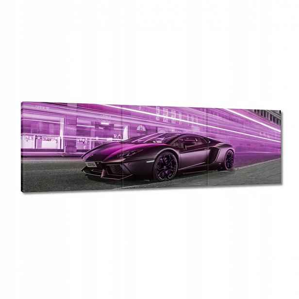 Obrazy 120x40 Fialové sportovní auto