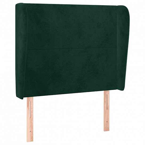vidaXL Čelo postele typu ušák tmavě zelené 83 x 23 x 118/128 cm samet