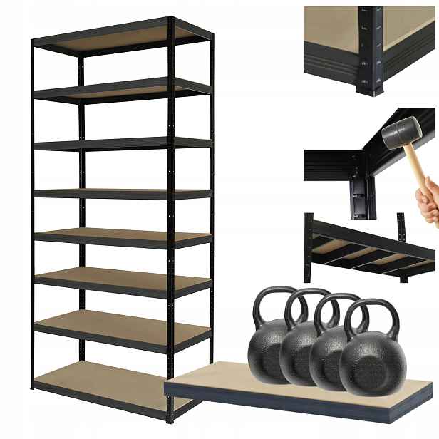 Regál kovový skladový stojan Helios 270x120x50 cm 8Px400 kg 300 Tis Komb