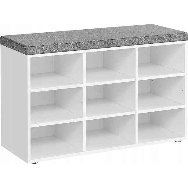Botník se sedákem Lavice polička na boty 78,5 x 48 x 30,3 cm bílá