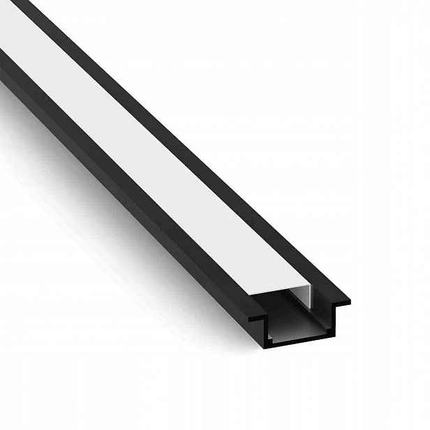Eko-Light Profil zapuštěný EKG2436 2 m černý s krytem, 10 kusů