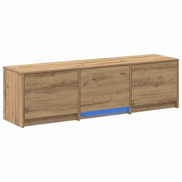 vidaXL TV skříň s LED 140 x 34 x 40 cm Dub artisan Dřevěný materiál