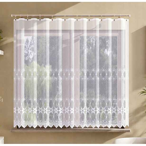 Záclona vzor 115816 velikost 400 x 155 cm rovná (hotová) s lemováním