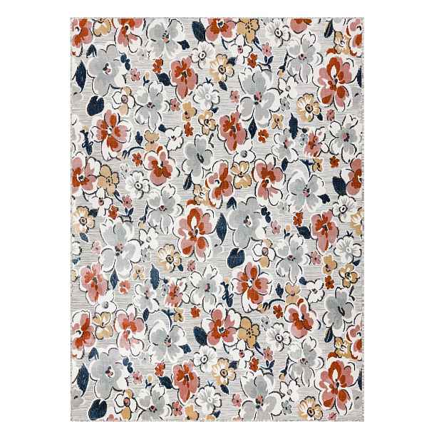 Kusový koberec Botanic 65239 flowers grey – na ven i na doma, 157x220, vícebarevná, chodba / předsíň, Dywany Łuszczów