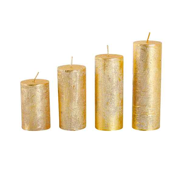 Rustikální adventní svíčka ø4cm PROVENCE 4ks zlatá