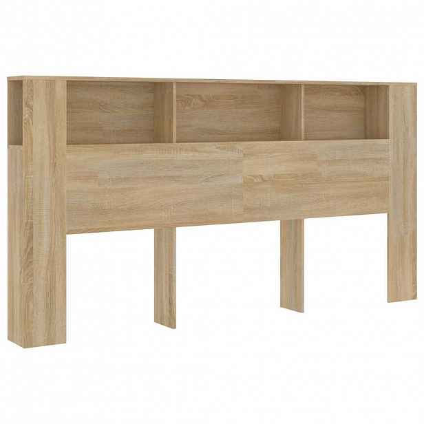 vidaXL Čelo postele s úložným prostorem dub sonoma 200x18,5x104,5 cm