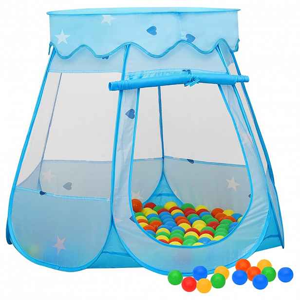 vidaXL Dětský stan na hraní s 250 míčky modrý 102 x 102 x 82 cm