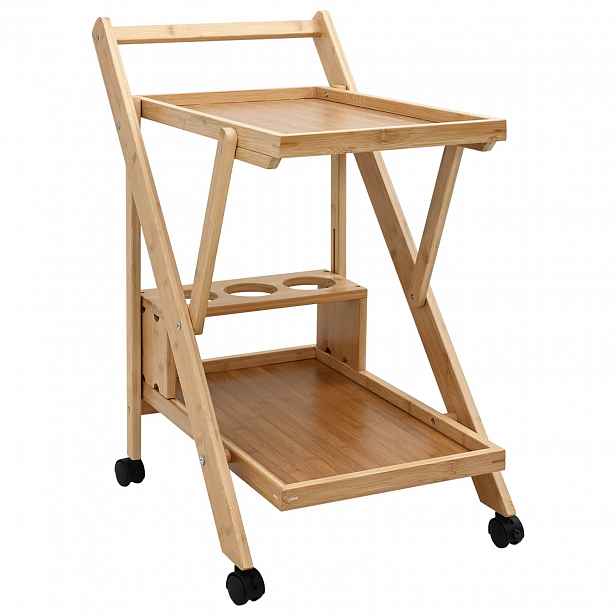 vidaXL Kuchyňský vozík s koly Světle hnědá 65 x 40,5 x 76,5 cm Bambus