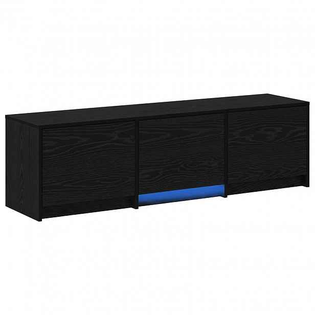 vidaXL TV skříň s LED 140 x 34 x 40 cm Černý dub Dřevěný materiál