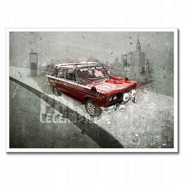 Plakáty v rámu 70x50 Červený Velký Fiat 125p