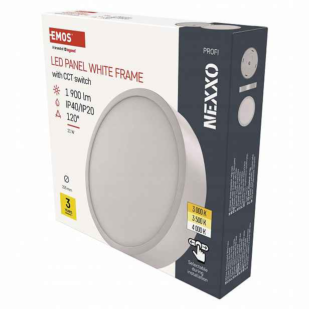 Emos Nexxo Led stropní svítidlo 21 W, 22,5 cm, 3000-4000 K, bílé