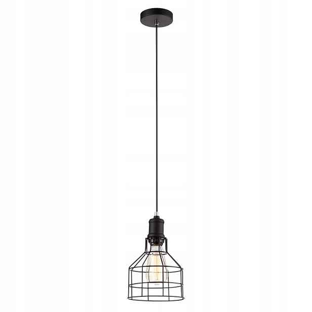 Italux Synthia závěsná lampa černá drátěné stínidlo E27 1x60W IP20