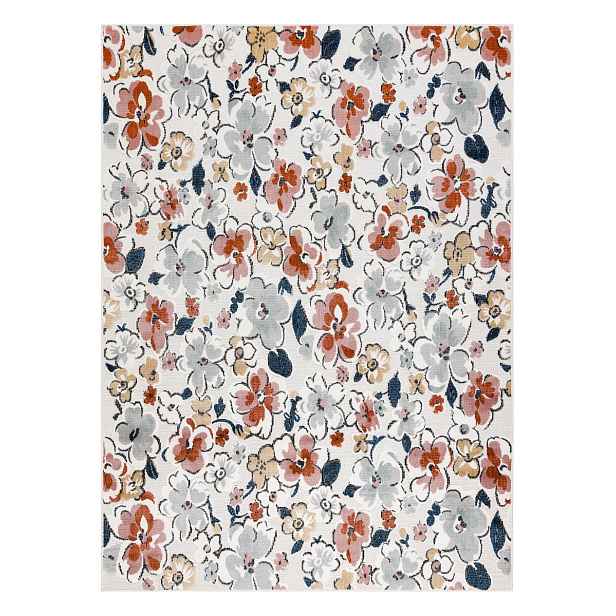 Kusový koberec Botanic 65239 flowers ecru – na ven i na doma, 78x150, vícebarevná, chodba / předsíň, Dywany Łuszczów