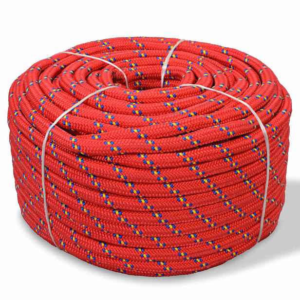 vidaXL Námořní lodní lano z polypropylenu 16 mm 50 m červené
