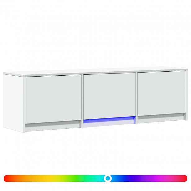 vidaXL TV skříň s LED 140 x 34 x 40 cm Bílá Dřevěný materiál