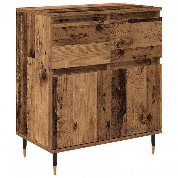 vidaXL Servírovací skříň se zásuvkou Staré dřevo 60 x 35 x 70 cm