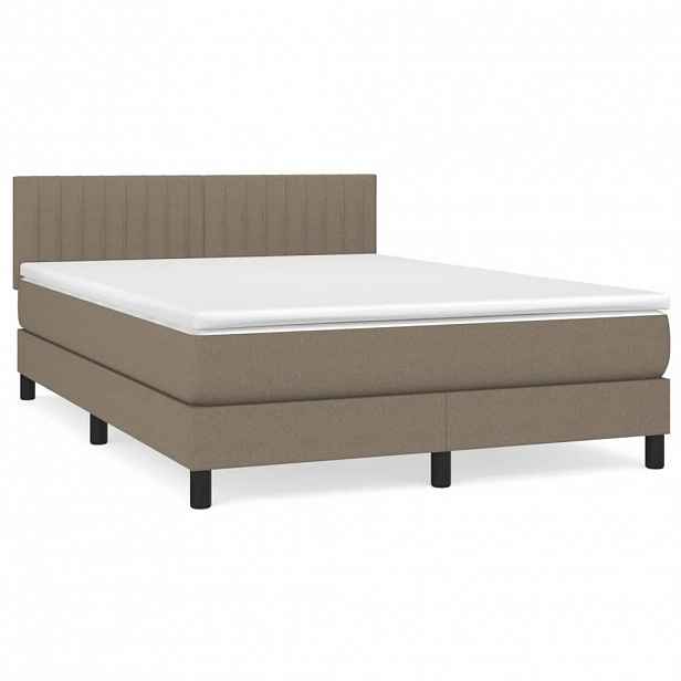 vidaXL Box spring postel s matrací taupe 140x190 cm textil