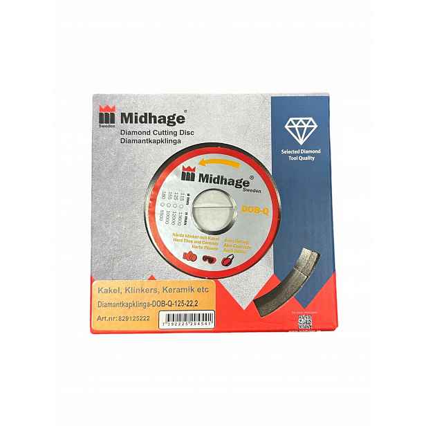 Diamantový Kotouč pro Slinuté Dlažby 125x5x22,2 mm Midhage