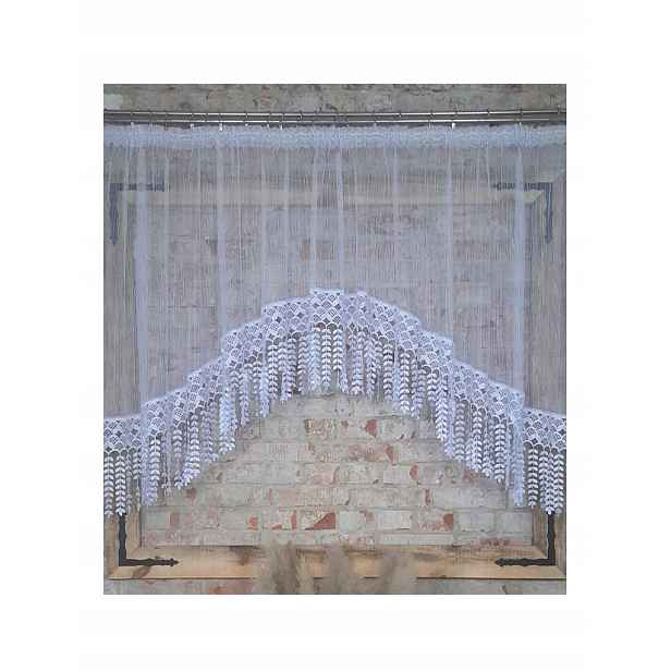 Hotová záclona 300x160, luk, tyčka-jemný déšť, guipure 30 cm boho
