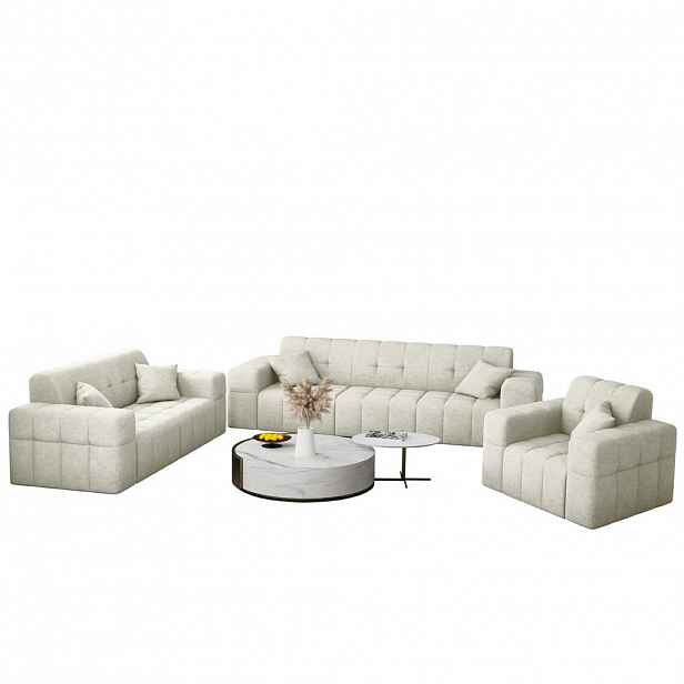 Kaiser Möbel SEDACÍ SOUPRAVA 3+2+1 NIMES tkanina Perfect Harmony Krémová