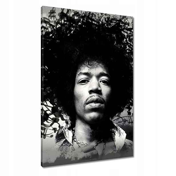 Obrazy 60x90 Jimmy Hendrix s notami